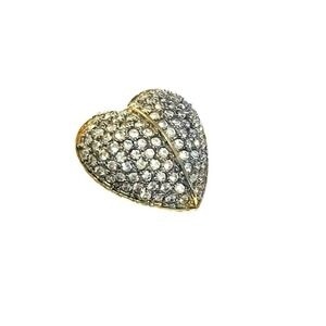 Heart Shaped Rhinestone Brooch